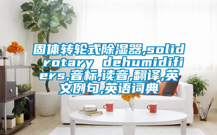 固体转轮式除湿器,solid rotary dehumidifiers,音标,读音,翻译,英文例句,英语词典