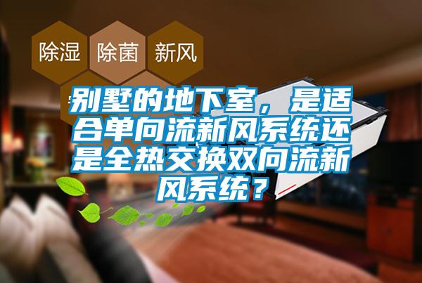 别墅的地下室，是适合单向流新风系统还是全热交换双向流新风系统？